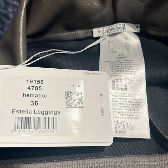 NWT Wolford Estella Faux Vegan Leggings Sz 6 - Picture 12 of 13
